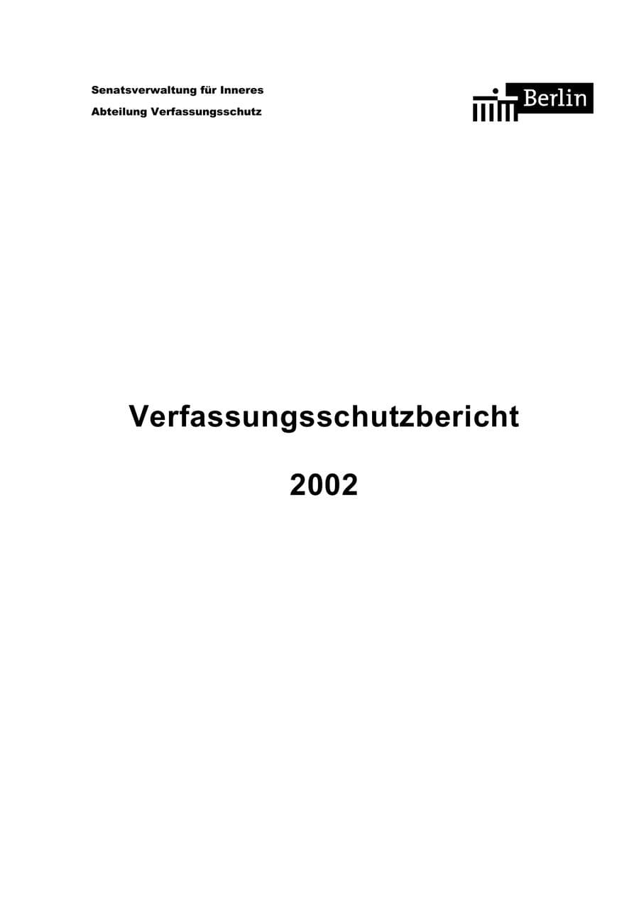 Seite 3 des Verfassungsschutzbericht 2002 Berlin