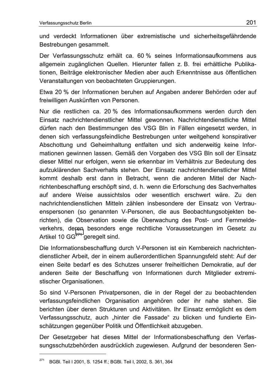 Seite 205 des Verfassungsschutzbericht 2002 Berlin
