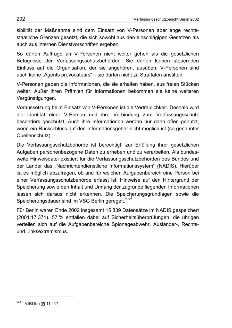Seite 206 des Verfassungsschutzbericht 2002 Berlin
