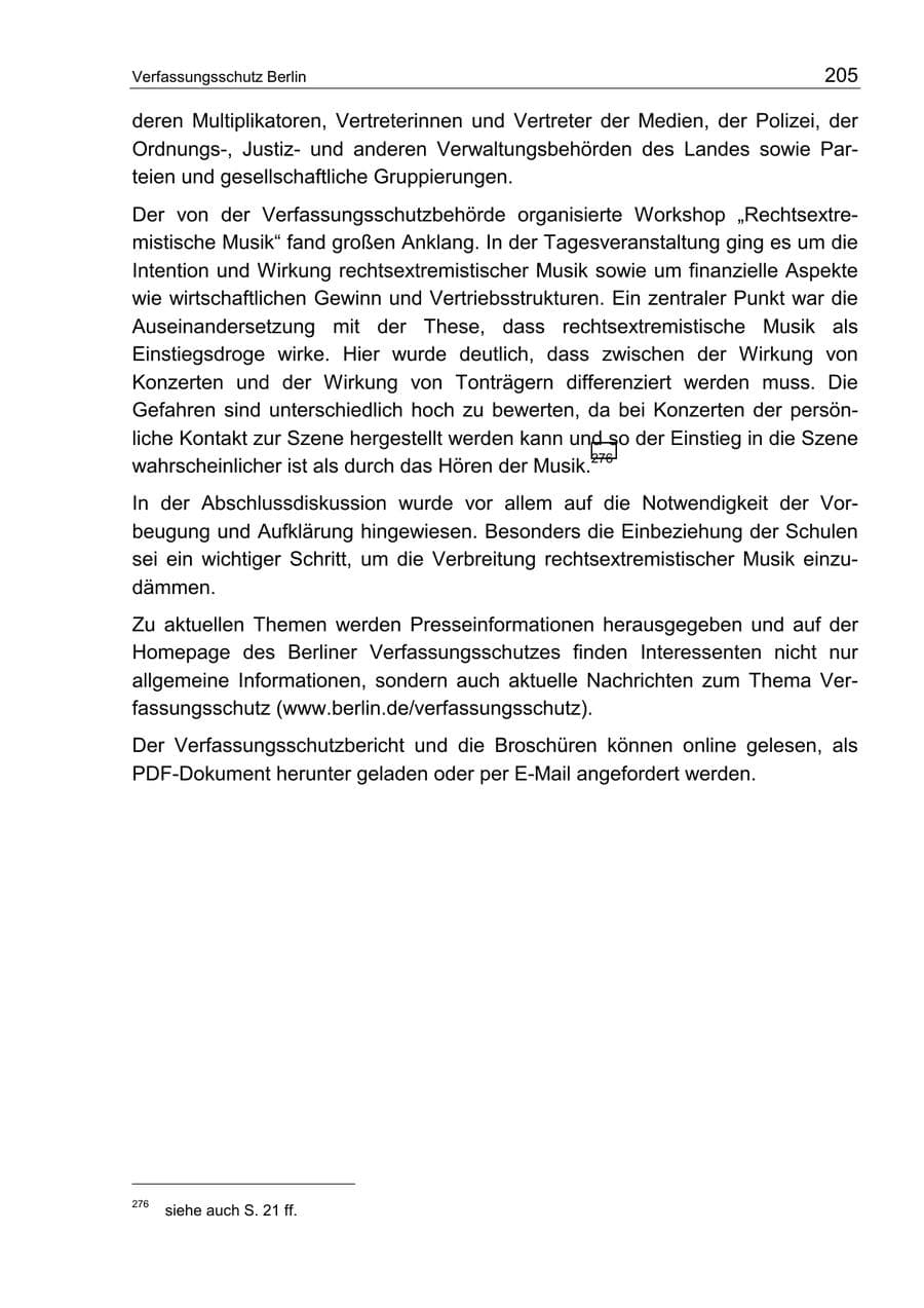 Seite 209 des Verfassungsschutzbericht 2002 Berlin