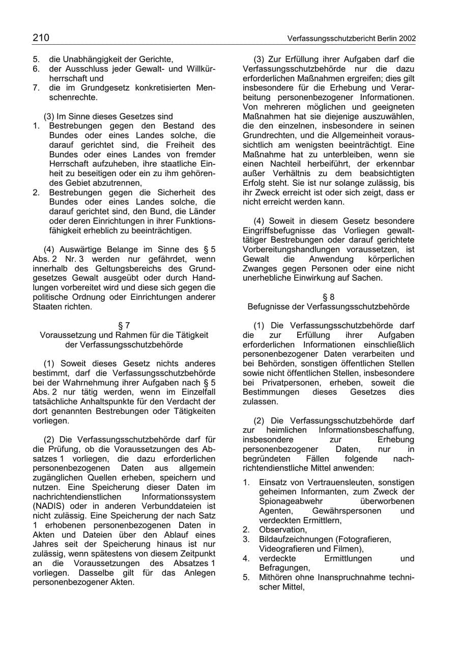 Seite 214 des Verfassungsschutzbericht 2002 Berlin