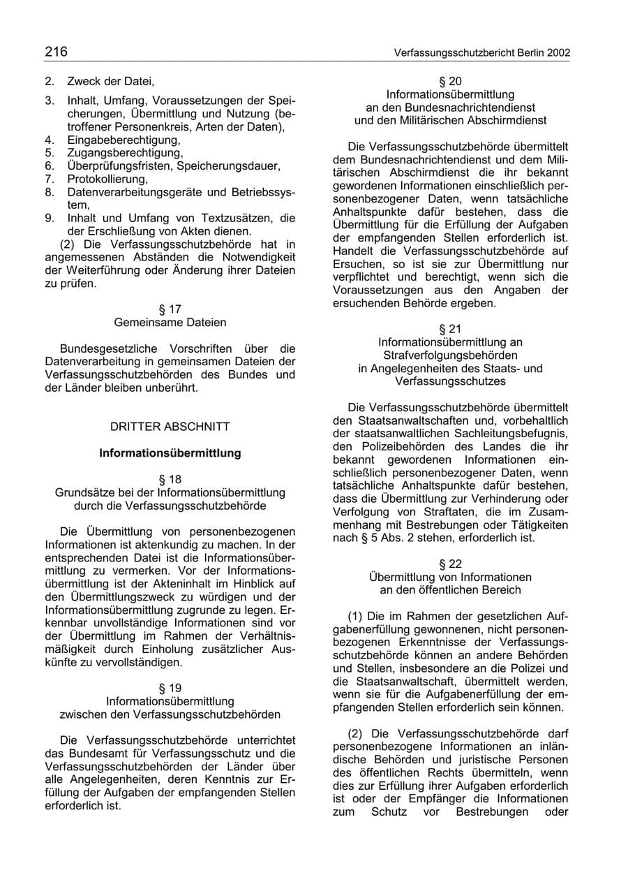 Seite 220 des Verfassungsschutzbericht 2002 Berlin