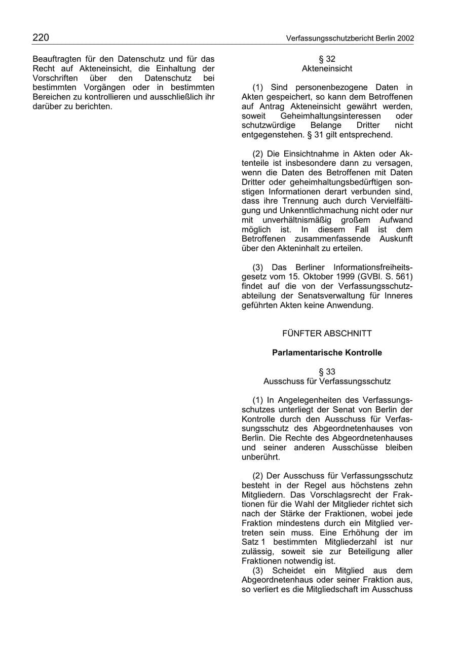 Seite 224 des Verfassungsschutzbericht 2002 Berlin