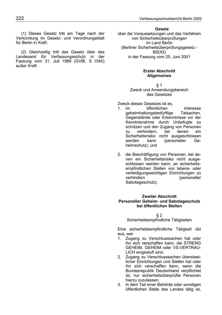 Seite 226 des Verfassungsschutzbericht 2002 Berlin