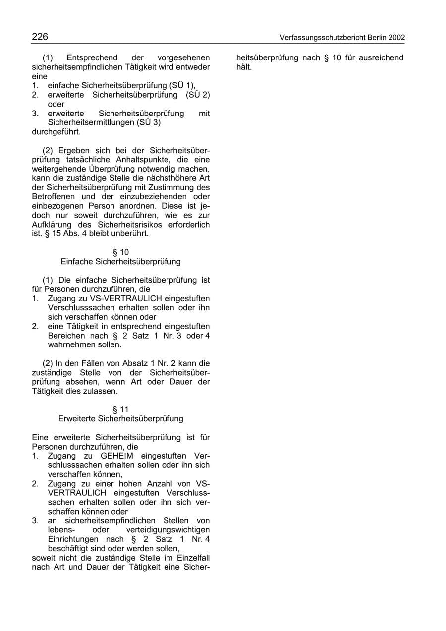 Seite 230 des Verfassungsschutzbericht 2002 Berlin