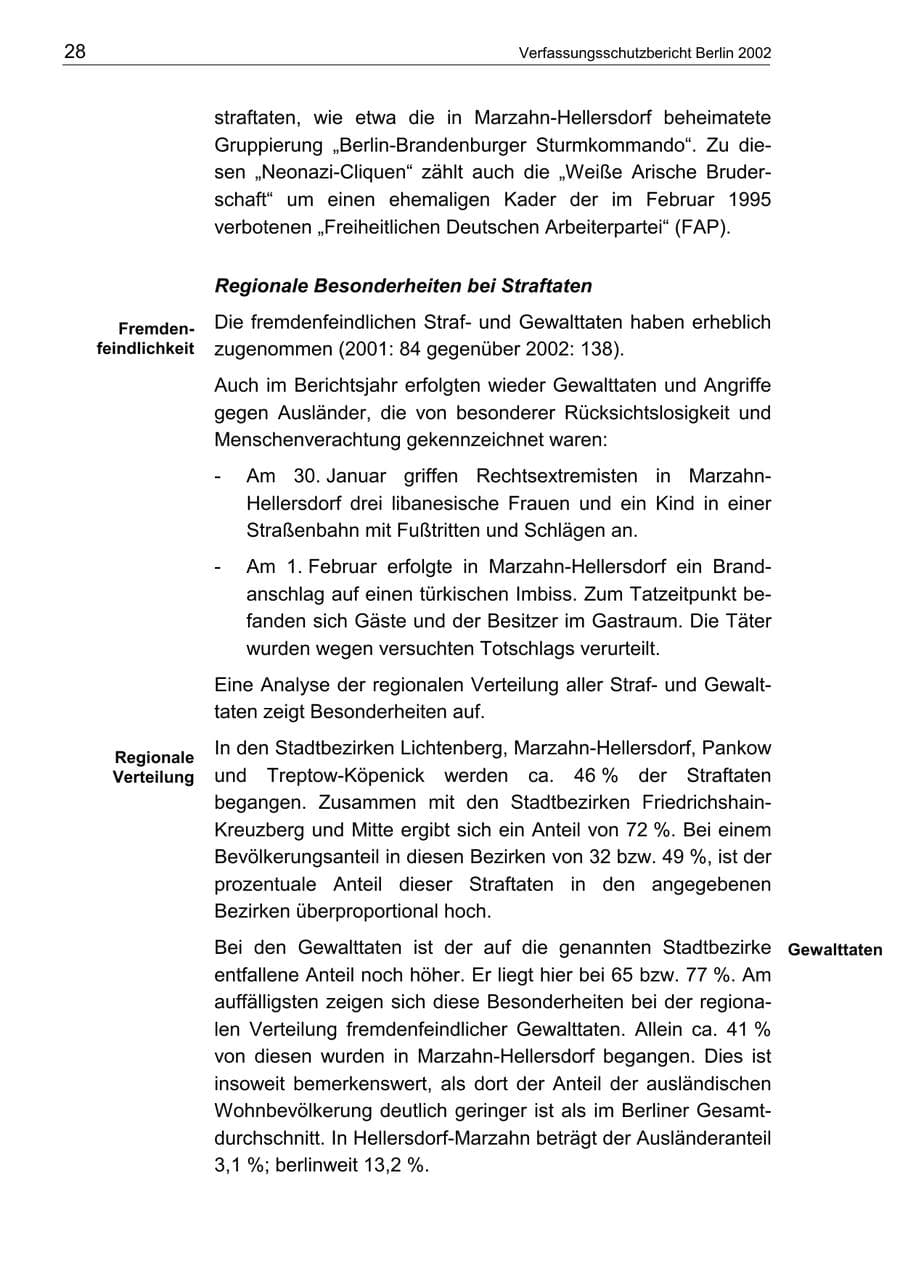 Seite 32 des Verfassungsschutzbericht 2002 Berlin