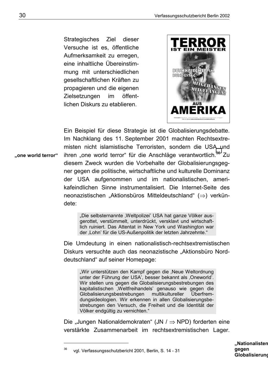 Seite 34 des Verfassungsschutzbericht 2002 Berlin
