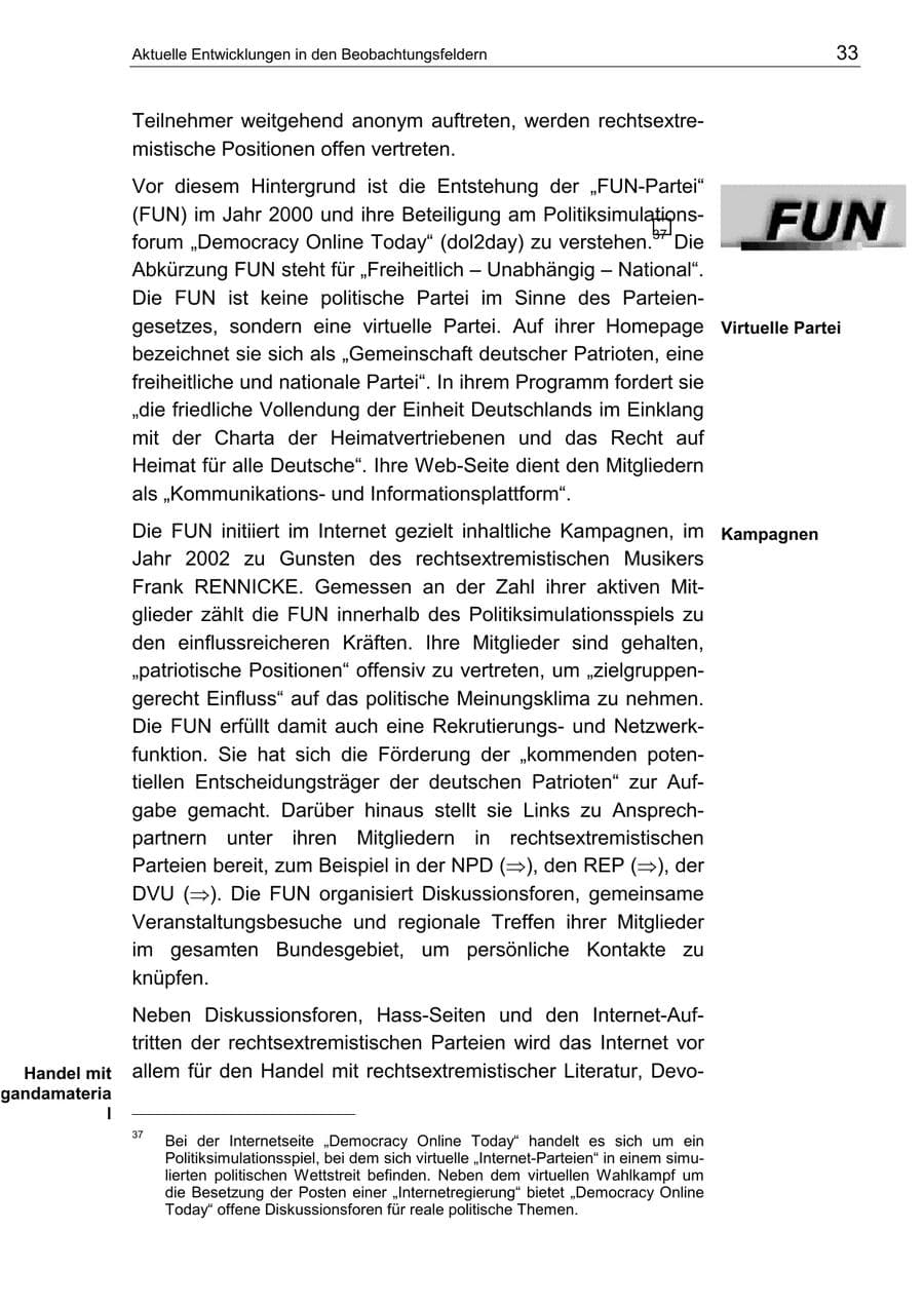 Seite 37 des Verfassungsschutzbericht 2002 Berlin