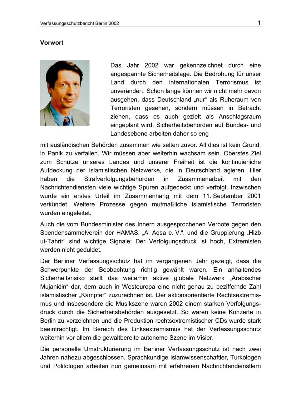 Seite 5 des Verfassungsschutzbericht 2002 Berlin
