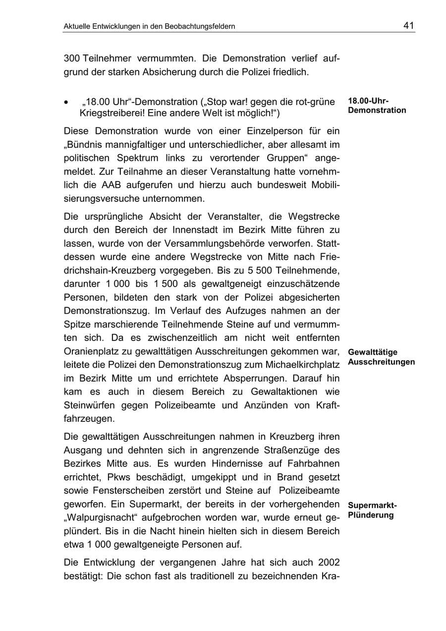 Seite 45 des Verfassungsschutzbericht 2002 Berlin