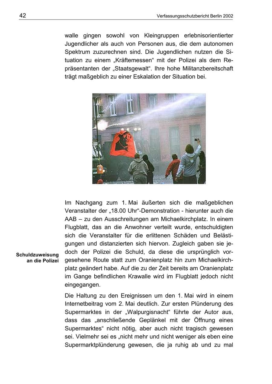 Seite 46 des Verfassungsschutzbericht 2002 Berlin