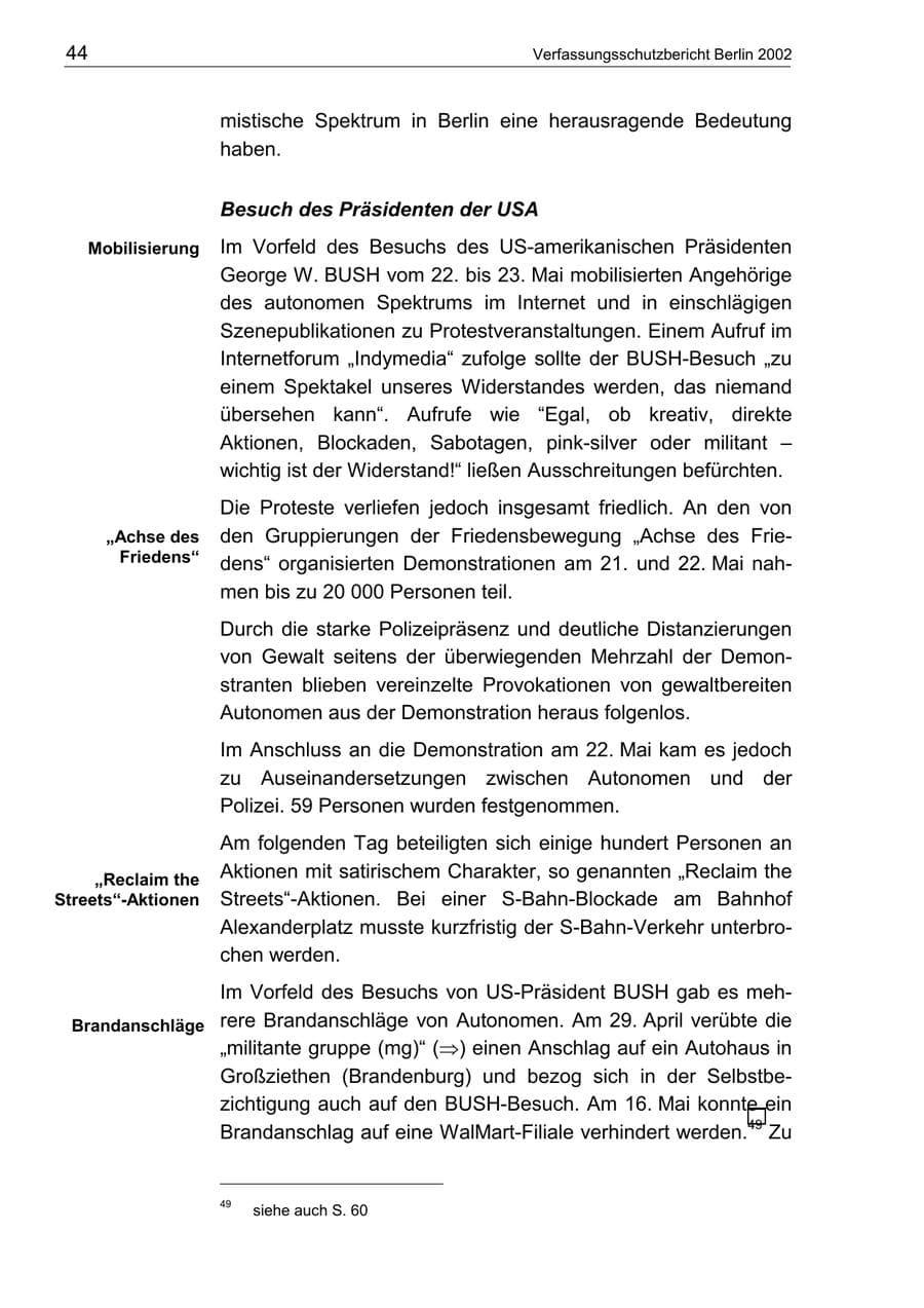 Seite 48 des Verfassungsschutzbericht 2002 Berlin