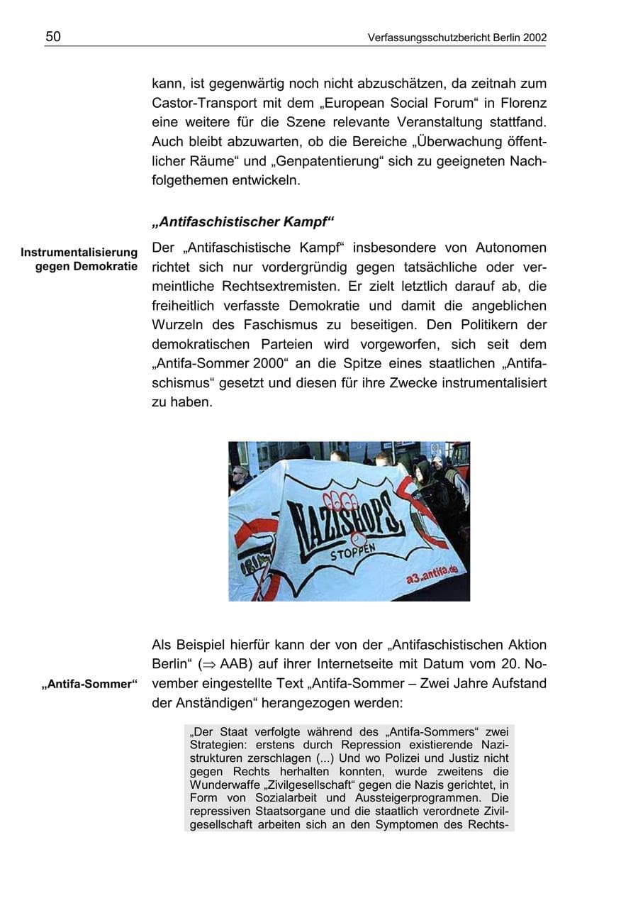 Seite 54 des Verfassungsschutzbericht 2002 Berlin