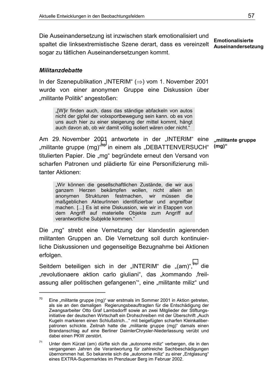 Seite 61 des Verfassungsschutzbericht 2002 Berlin