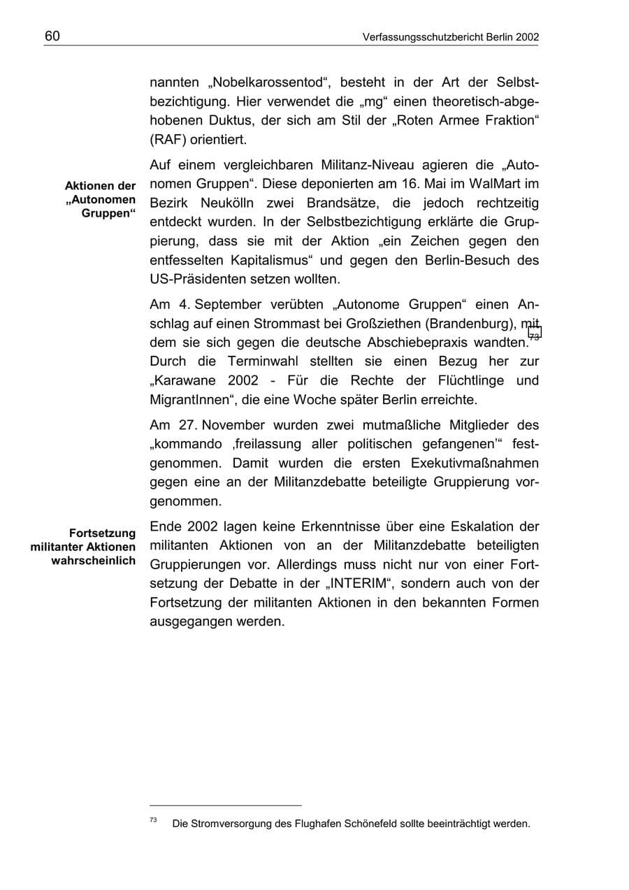 Seite 64 des Verfassungsschutzbericht 2002 Berlin