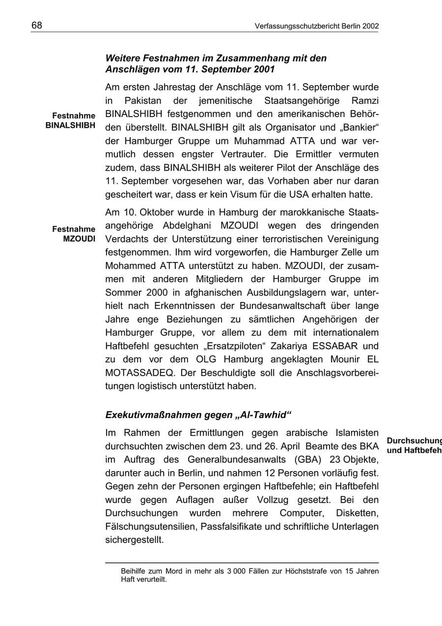Seite 72 des Verfassungsschutzbericht 2002 Berlin