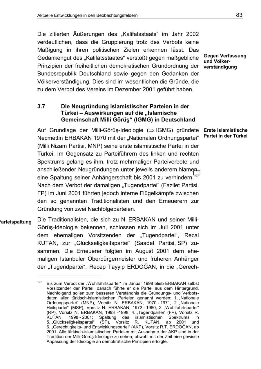 Seite 87 des Verfassungsschutzbericht 2002 Berlin