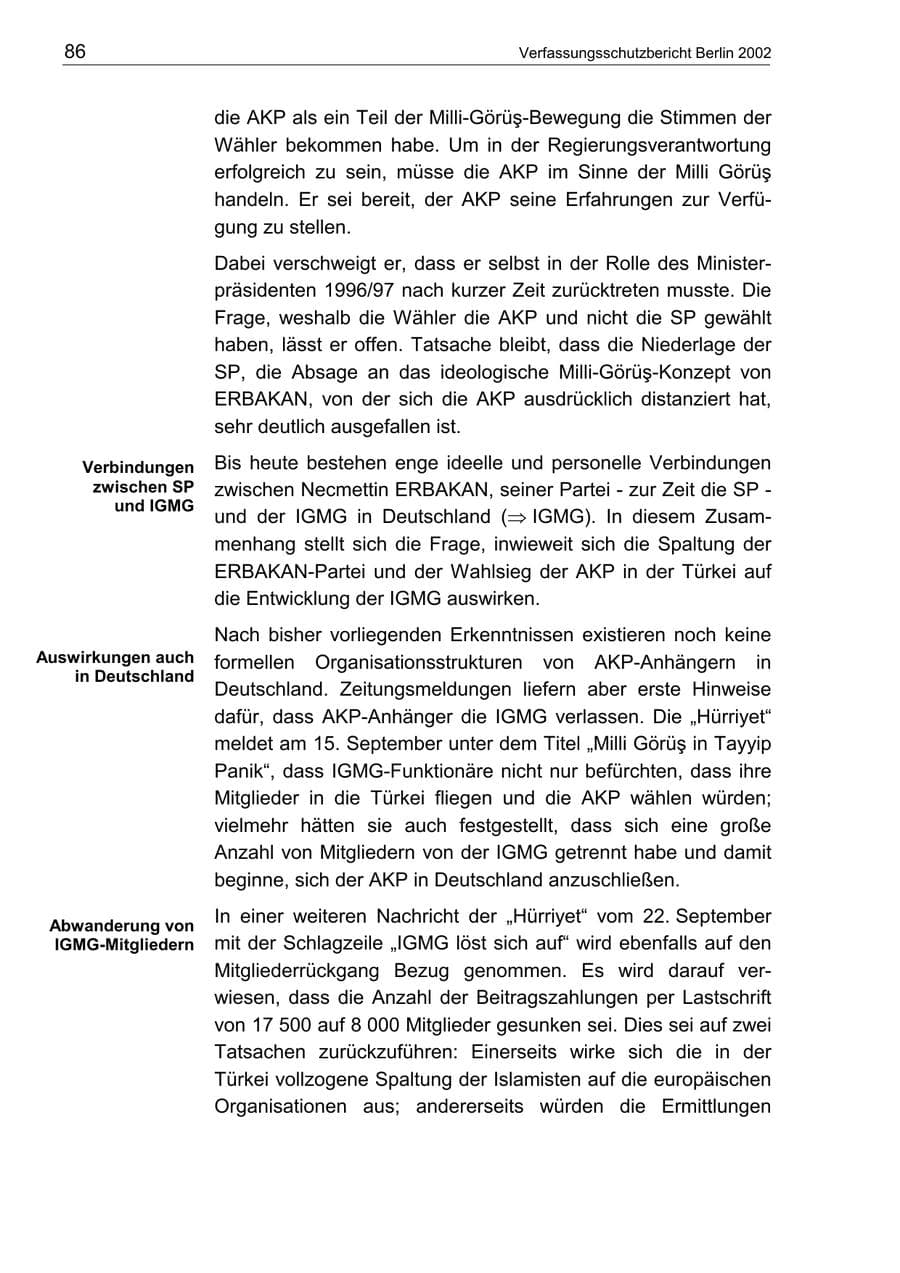 Seite 90 des Verfassungsschutzbericht 2002 Berlin