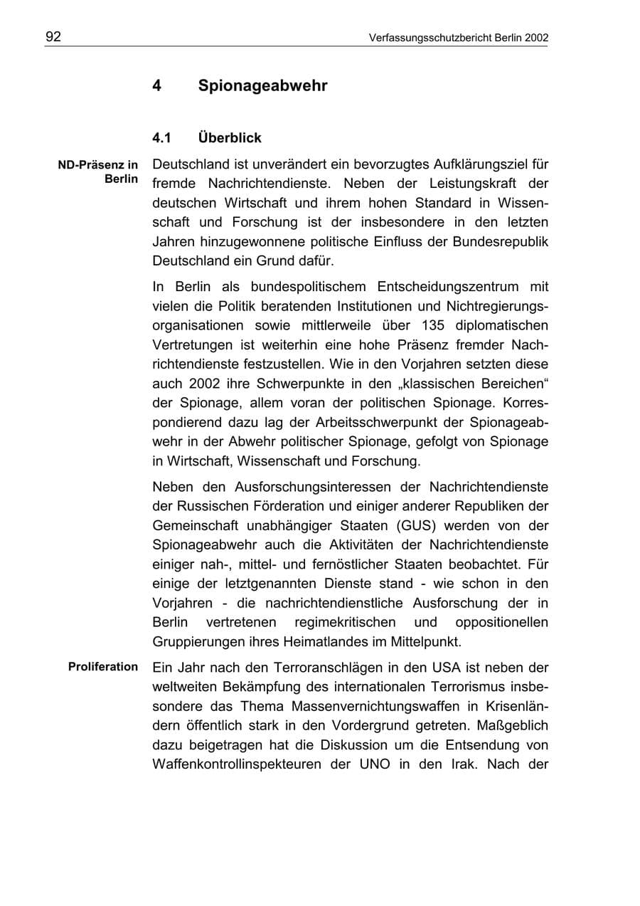 Seite 96 des Verfassungsschutzbericht 2002 Berlin