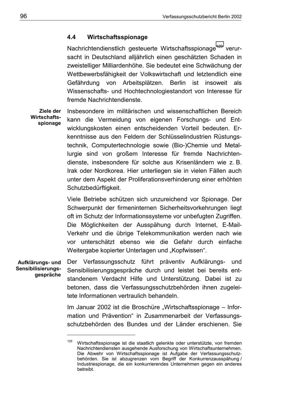 Seite 100 des Verfassungsschutzbericht 2002 Berlin