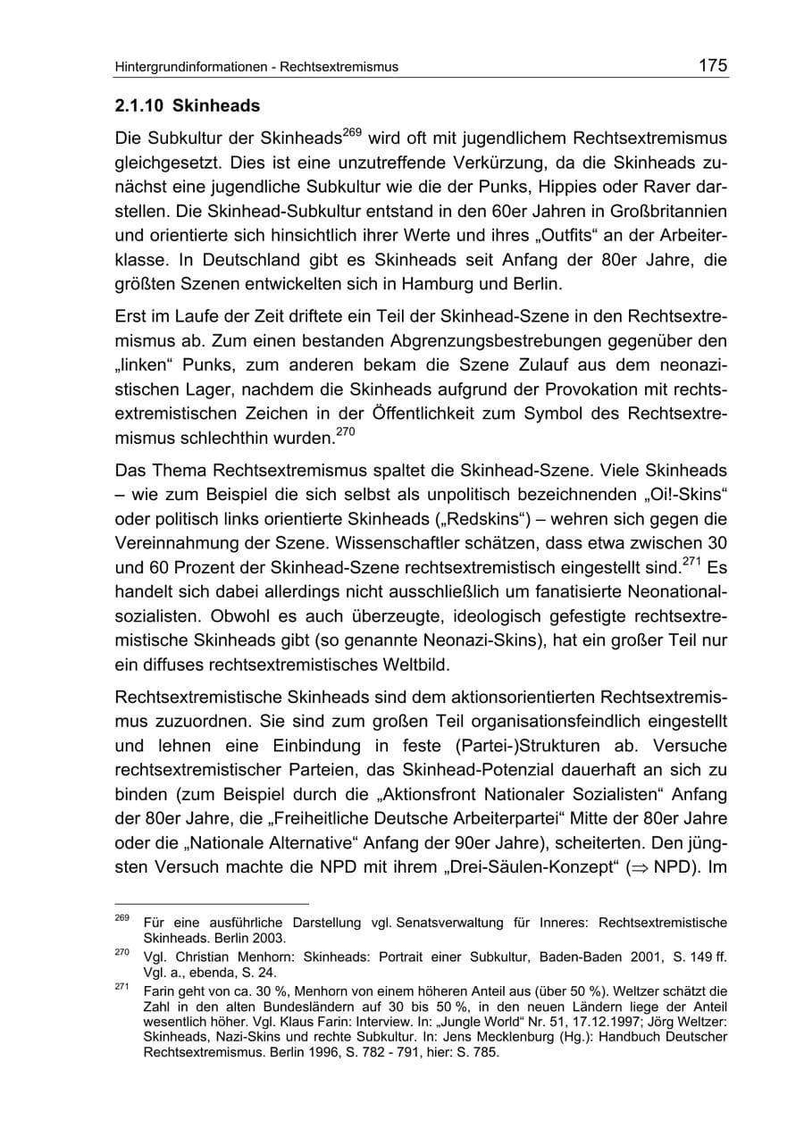 Seite 175 des Verfassungsschutzbericht 2003 Berlin