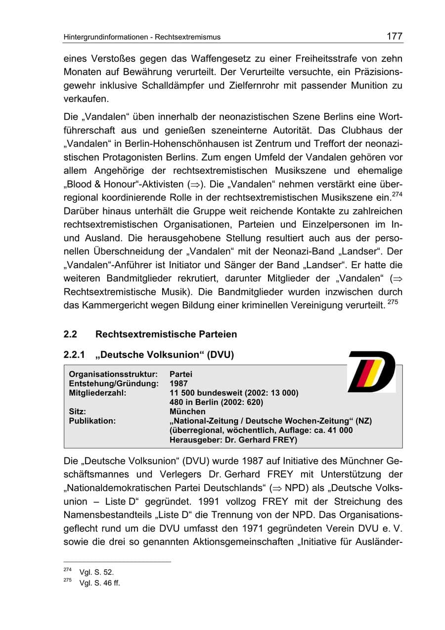 Seite 177 des Verfassungsschutzbericht 2003 Berlin