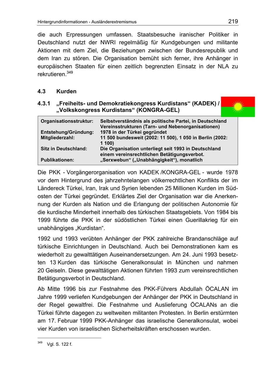 Seite 219 des Verfassungsschutzbericht 2003 Berlin