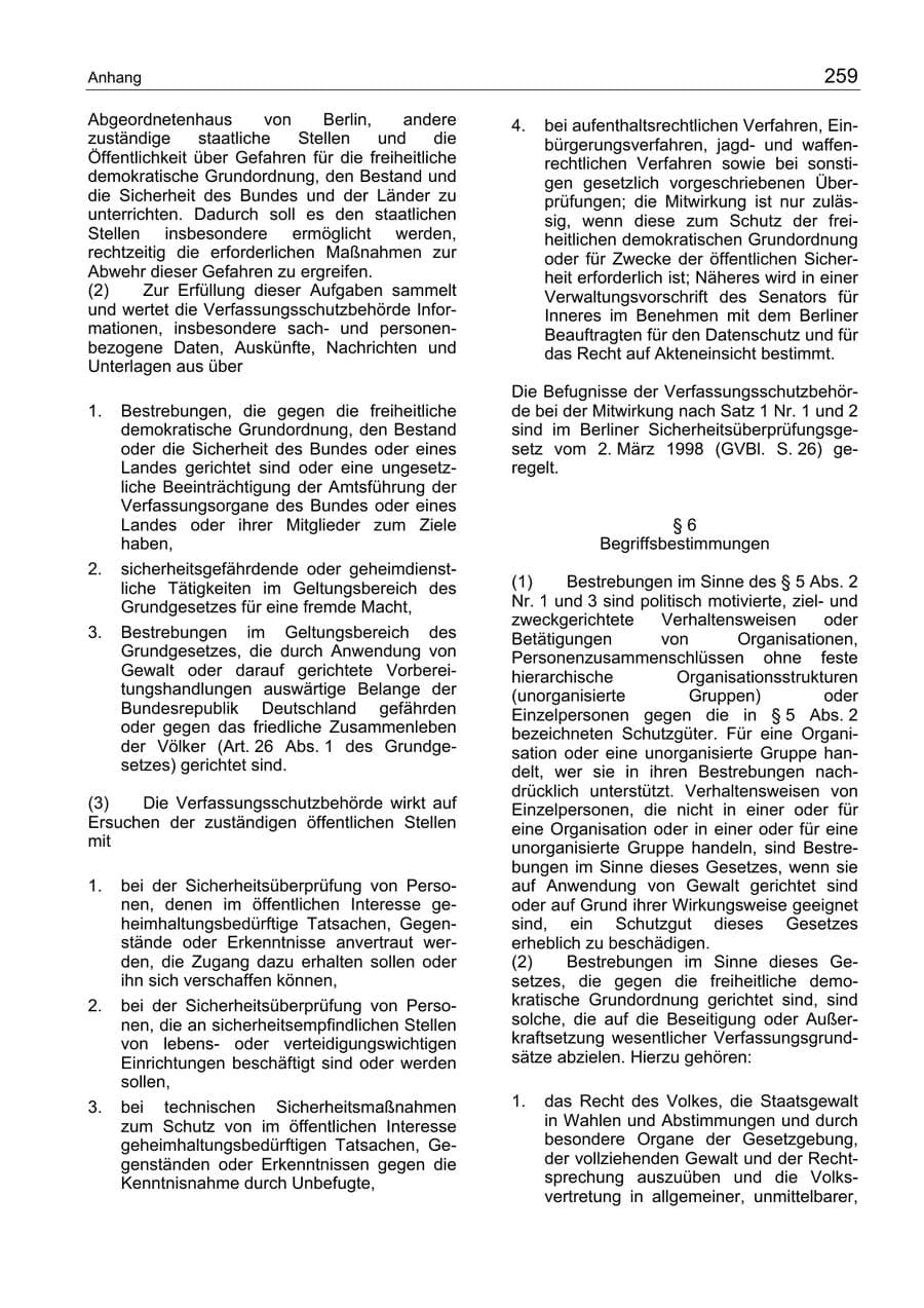 Seite 259 des Verfassungsschutzbericht 2003 Berlin