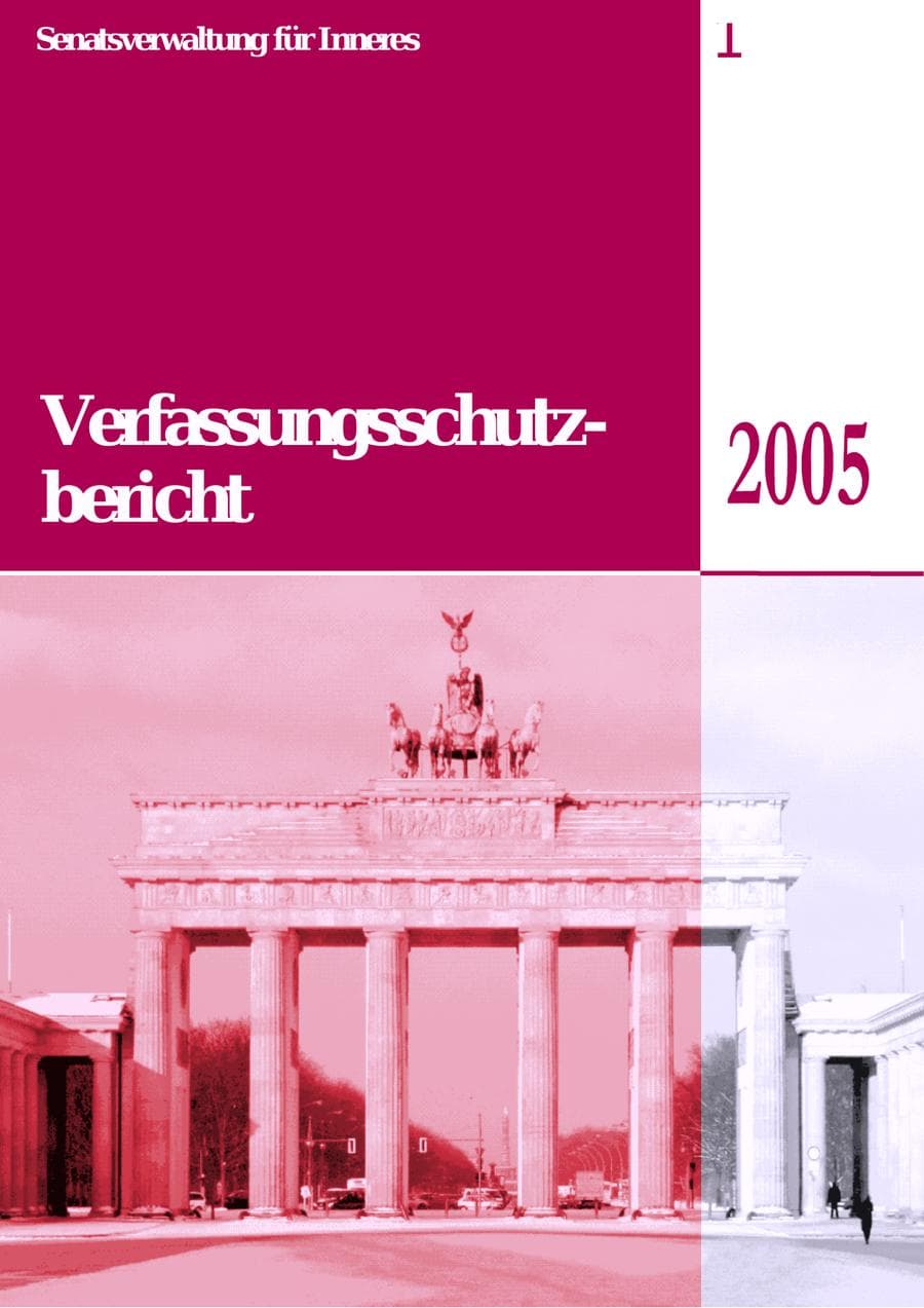 Seite 1 des Verfassungsschutzbericht 2005 Berlin