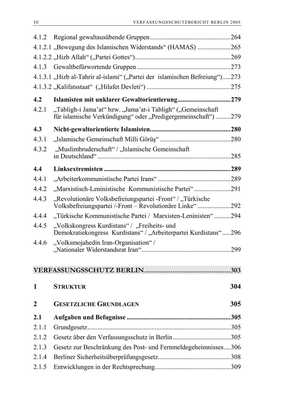 Seite 11 des Verfassungsschutzbericht 2005 Berlin