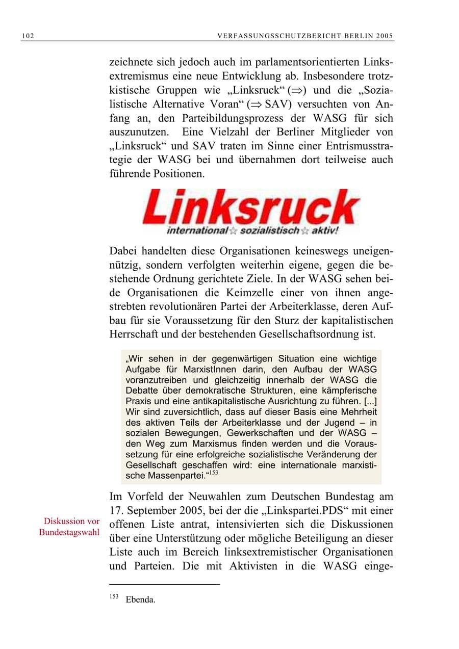 Seite 103 des Verfassungsschutzbericht 2005 Berlin