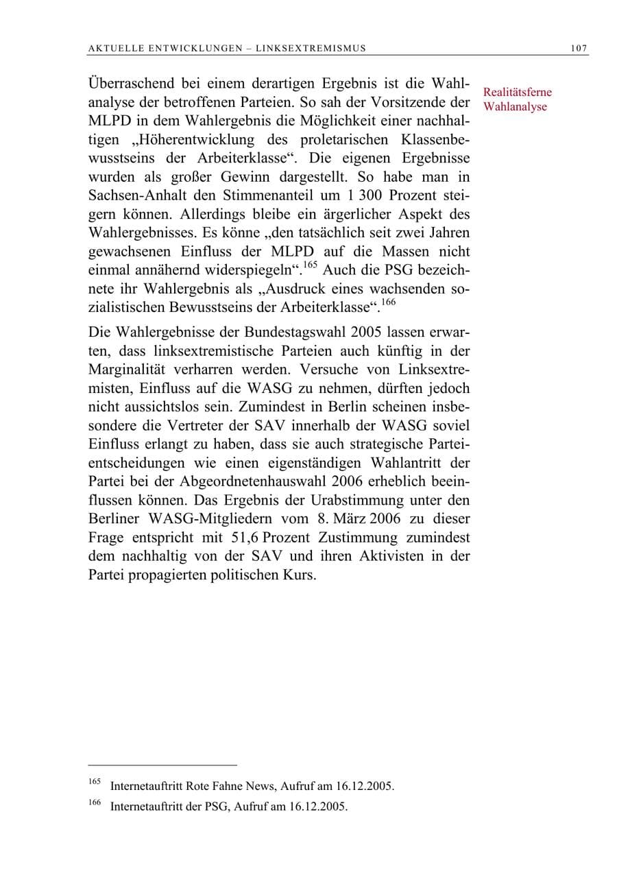 Seite 108 des Verfassungsschutzbericht 2005 Berlin