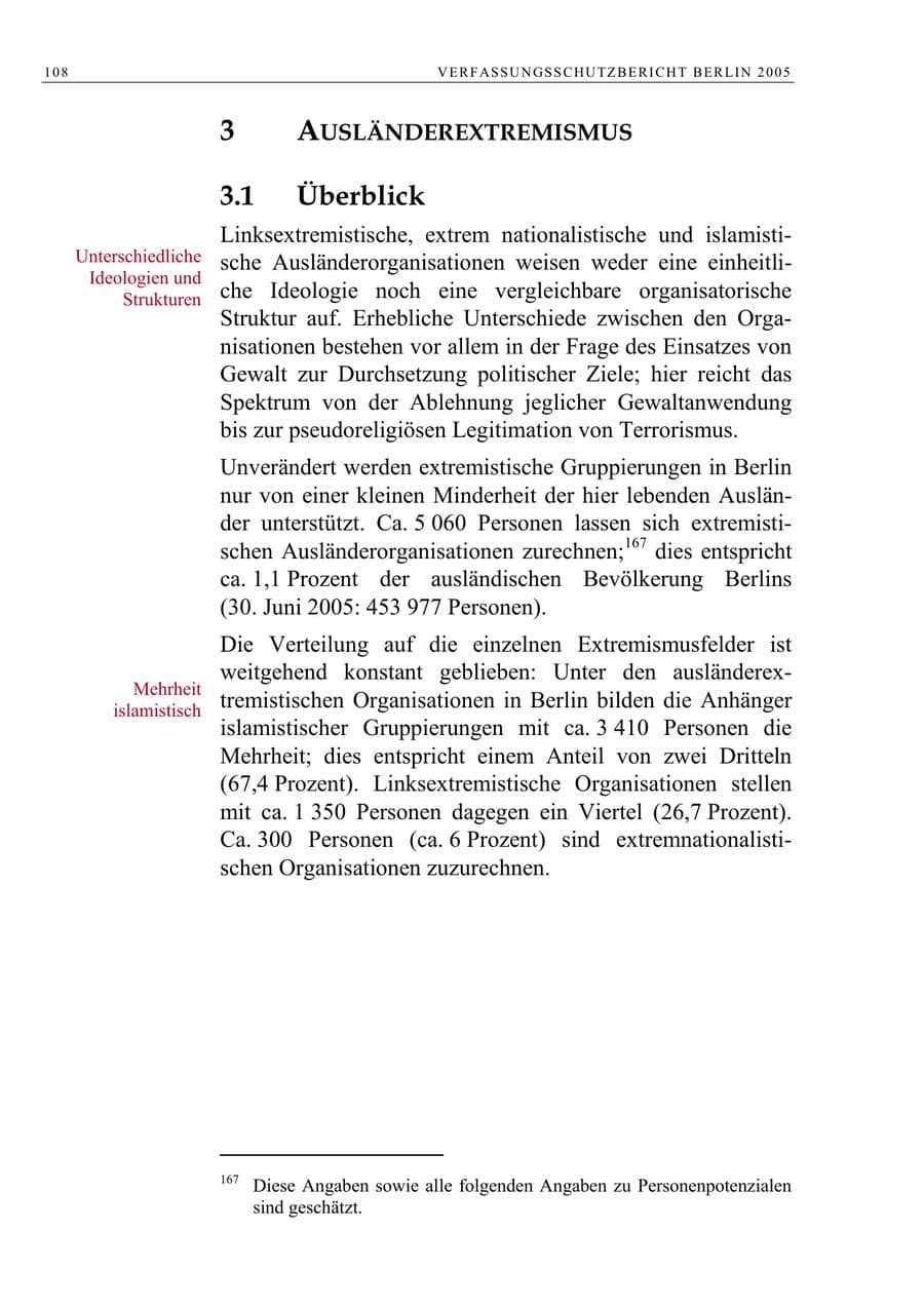 Seite 109 des Verfassungsschutzbericht 2005 Berlin