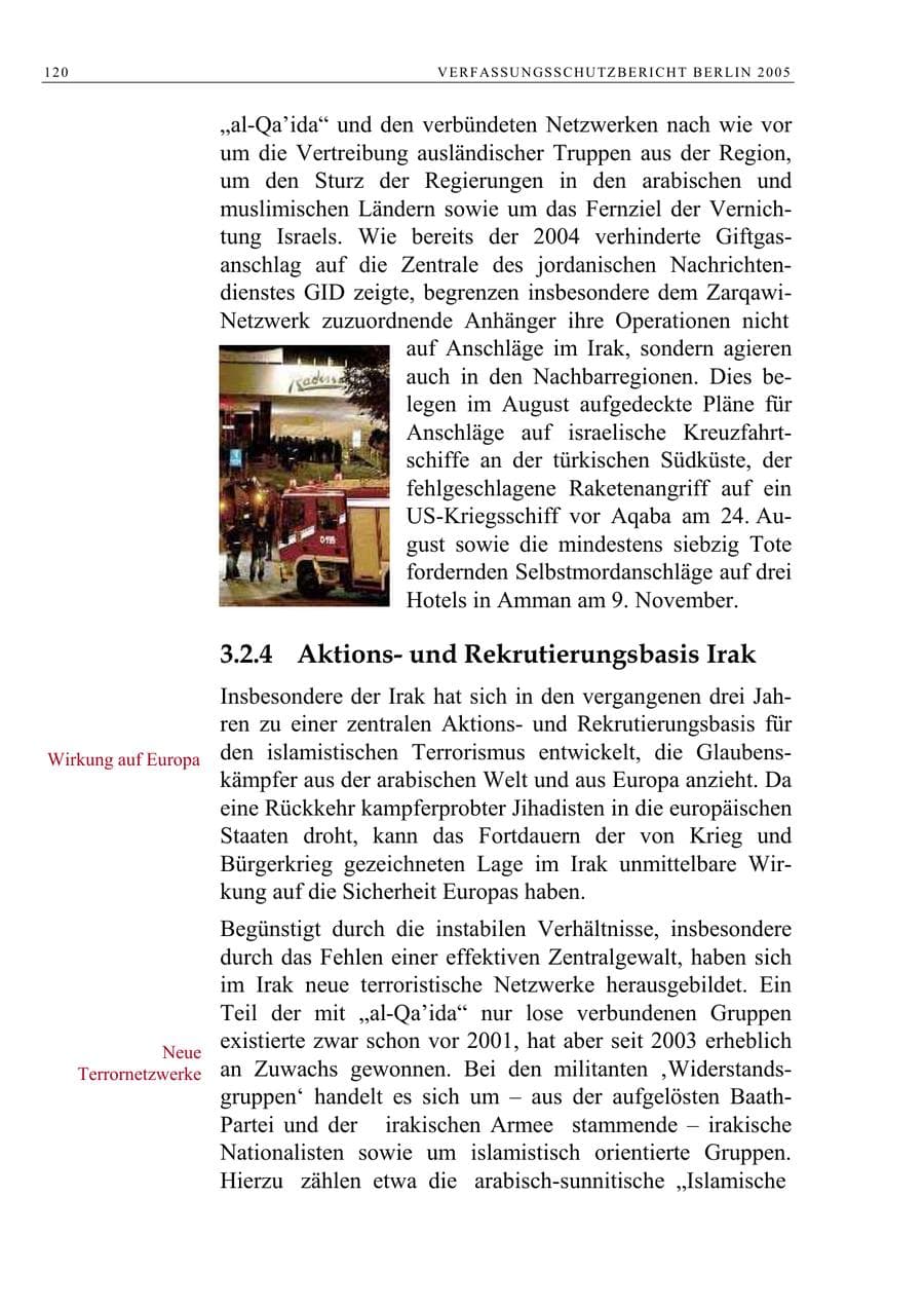 Seite 121 des Verfassungsschutzbericht 2005 Berlin