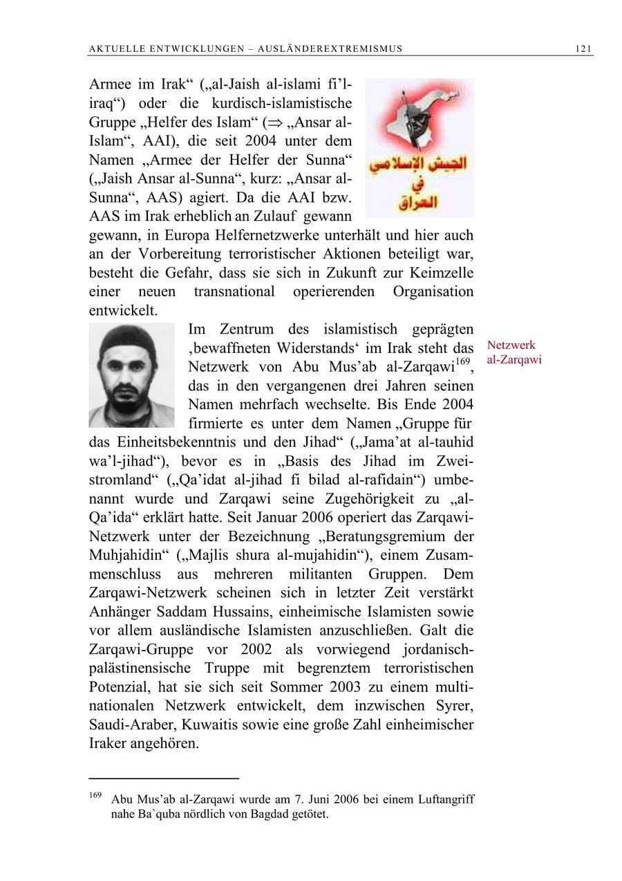 Seite 122 des Verfassungsschutzbericht 2005 Berlin
