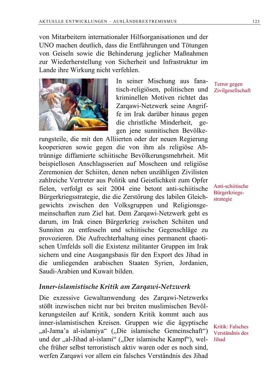 Seite 124 des Verfassungsschutzbericht 2005 Berlin