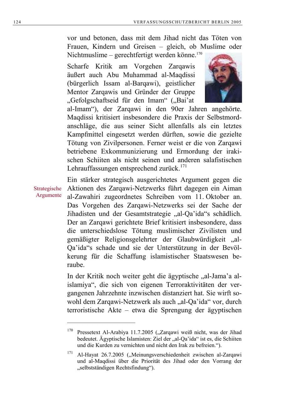 Seite 125 des Verfassungsschutzbericht 2005 Berlin