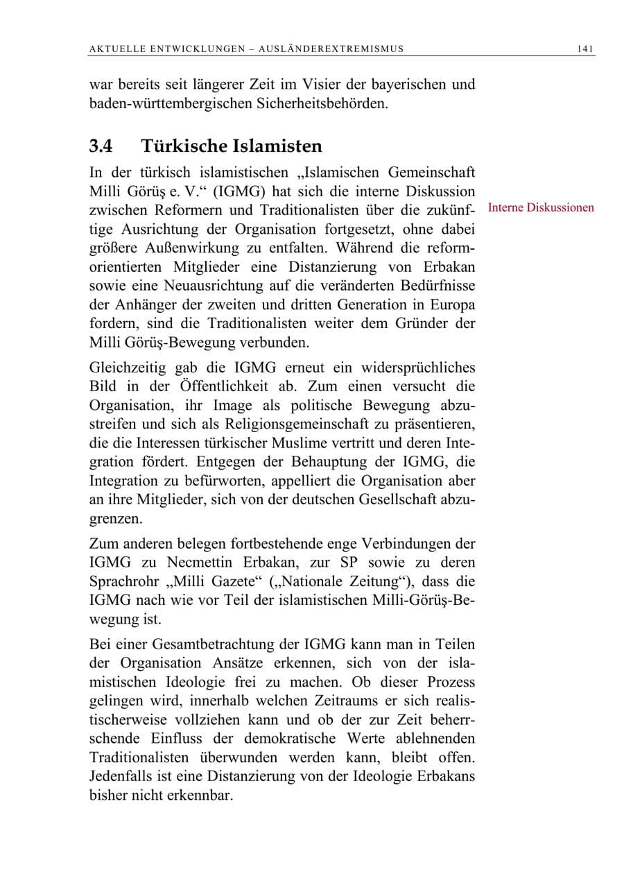 Seite 142 des Verfassungsschutzbericht 2005 Berlin