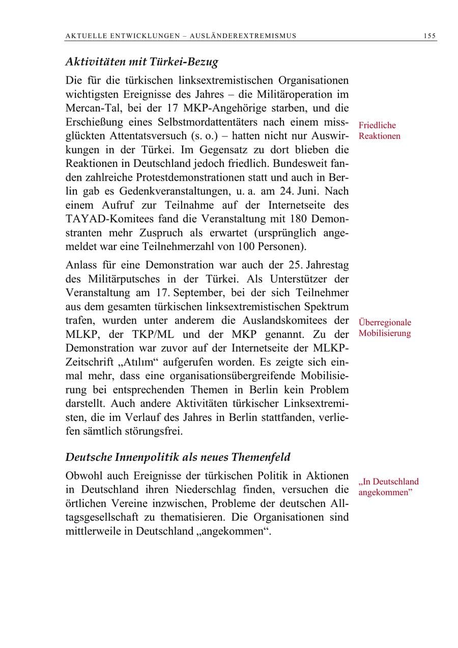 Seite 156 des Verfassungsschutzbericht 2005 Berlin