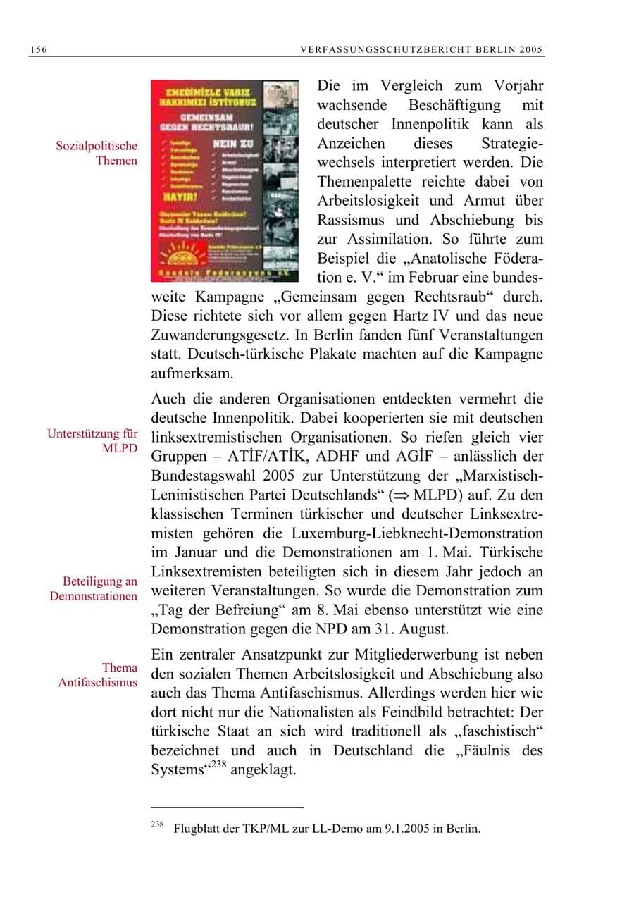 Seite 157 des Verfassungsschutzbericht 2005 Berlin