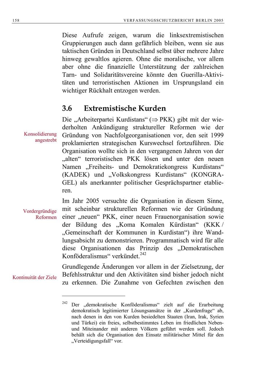 Seite 159 des Verfassungsschutzbericht 2005 Berlin