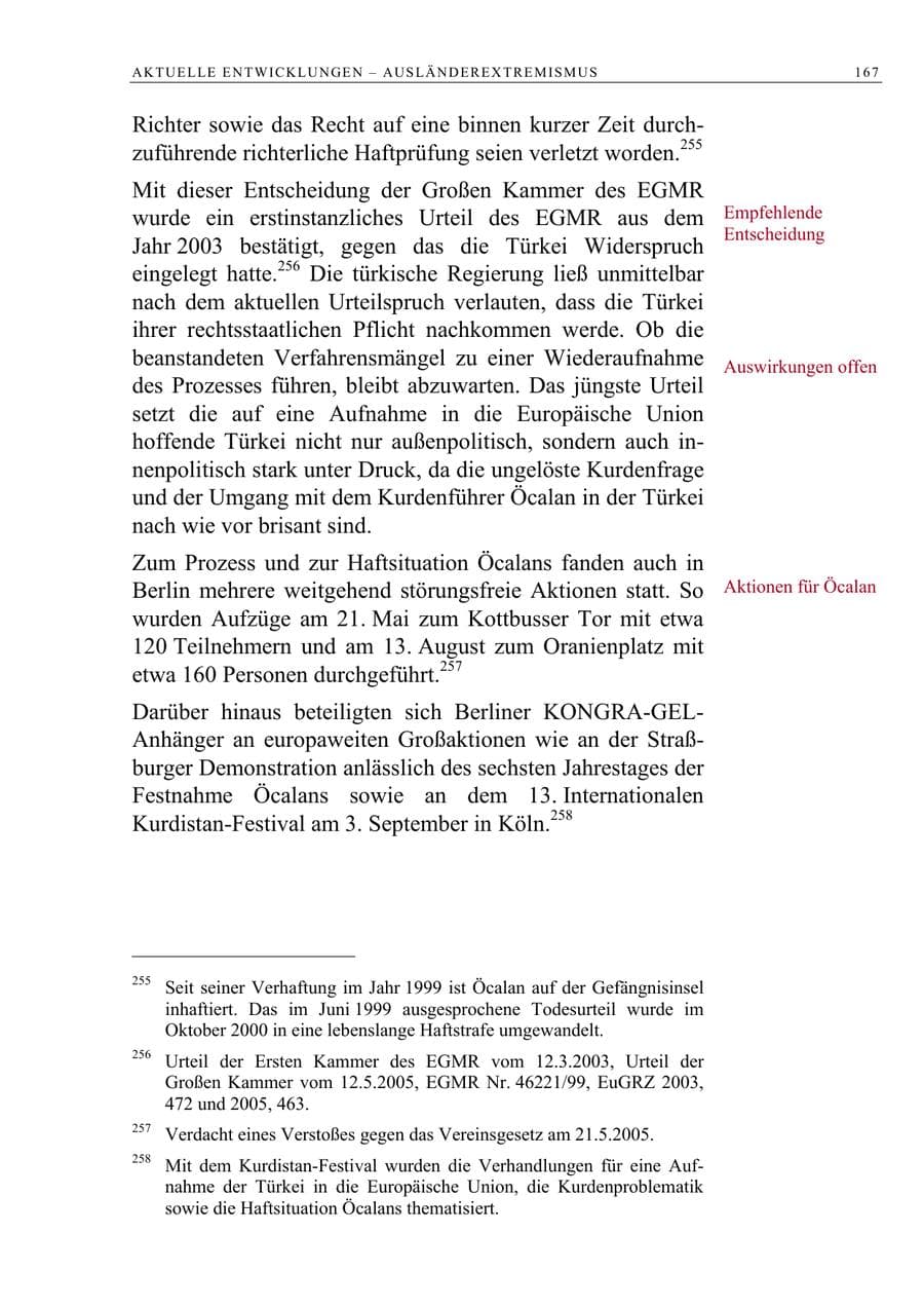 Seite 168 des Verfassungsschutzbericht 2005 Berlin