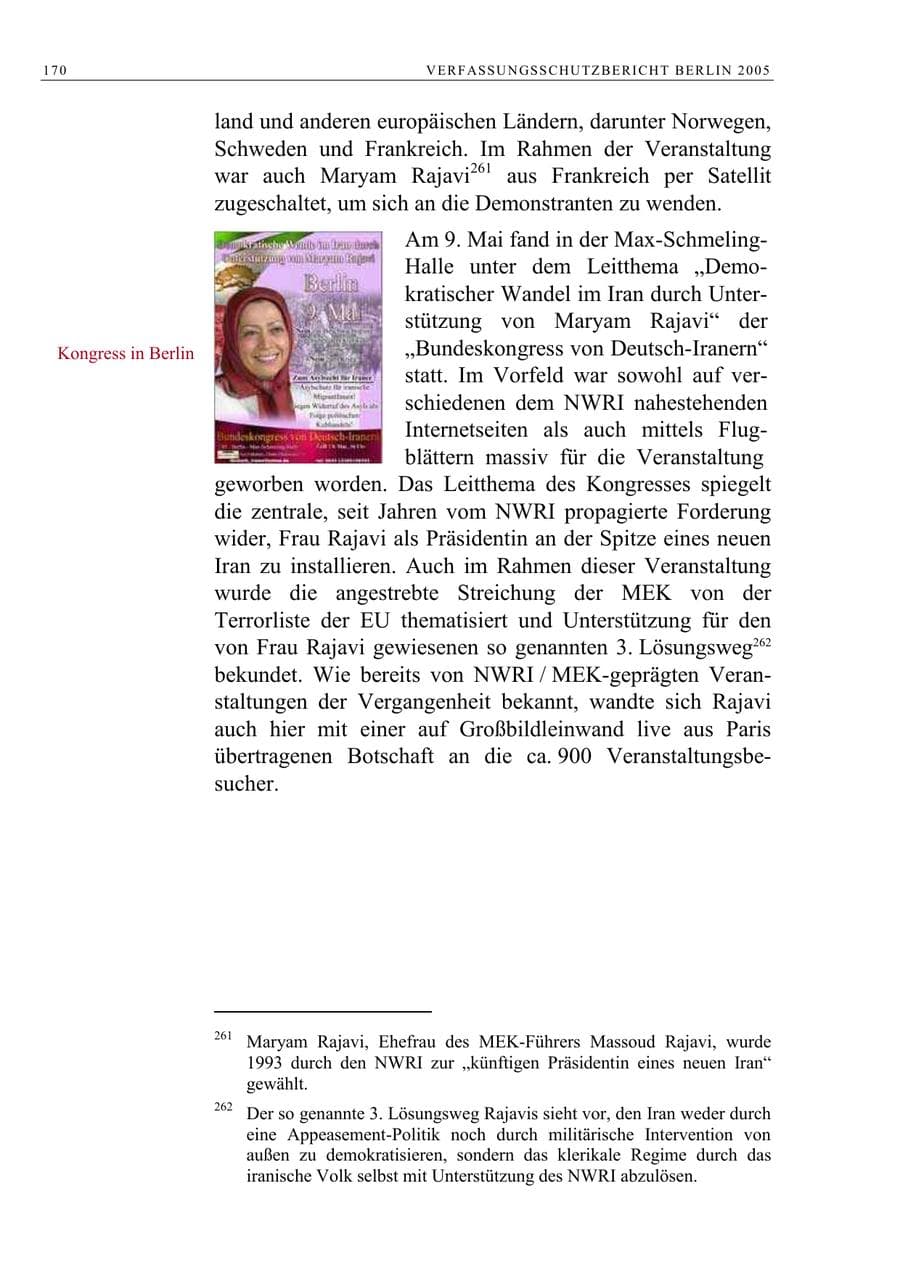 Seite 171 des Verfassungsschutzbericht 2005 Berlin