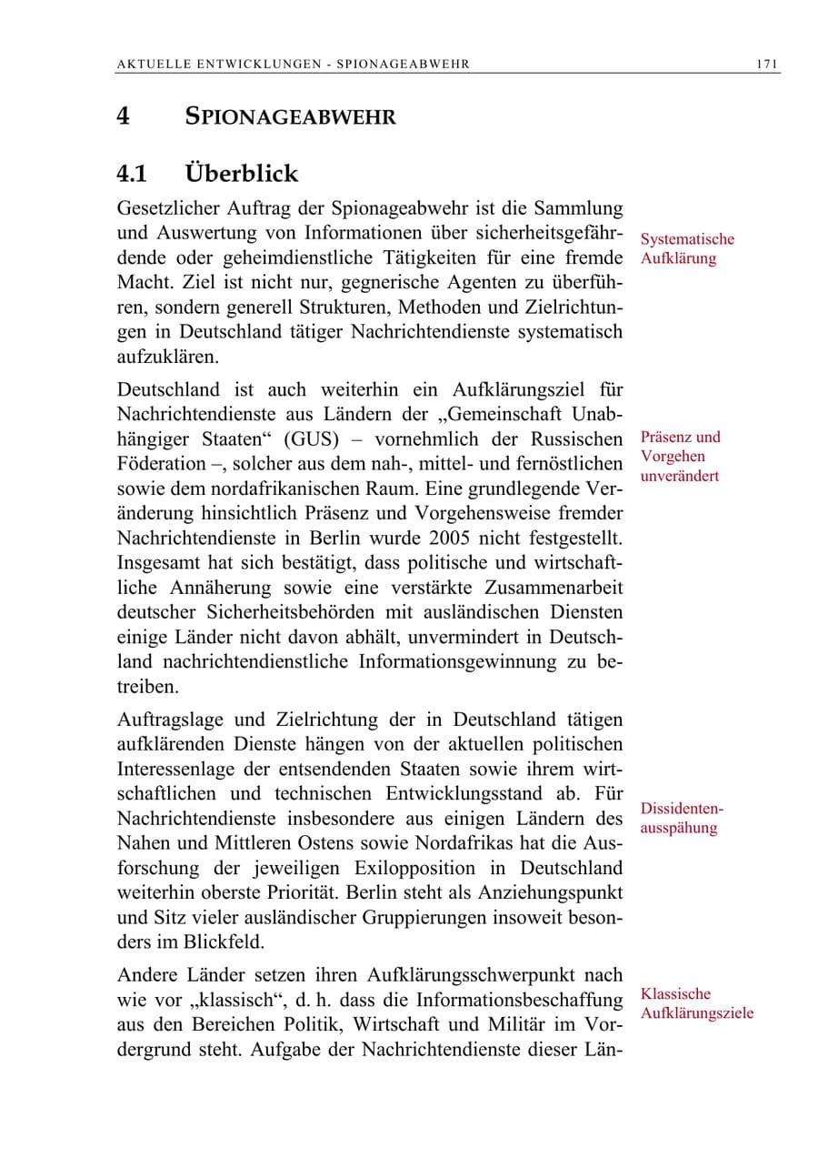 Seite 172 des Verfassungsschutzbericht 2005 Berlin