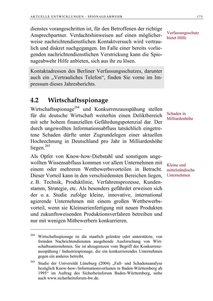 Seite 174 des Verfassungsschutzbericht 2005 Berlin
