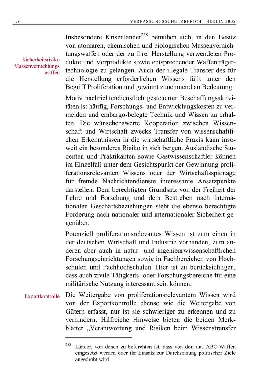 Seite 177 des Verfassungsschutzbericht 2005 Berlin