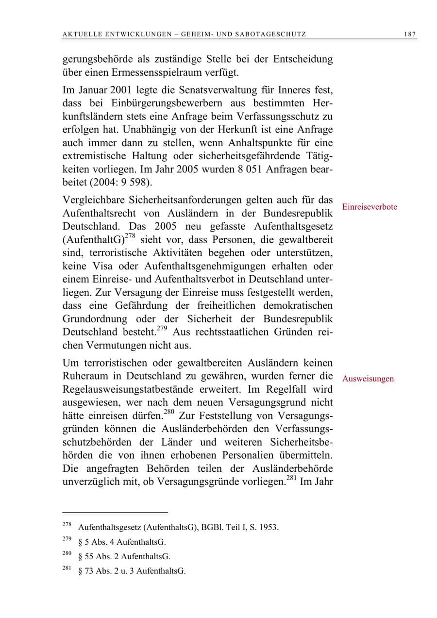 Seite 188 des Verfassungsschutzbericht 2005 Berlin