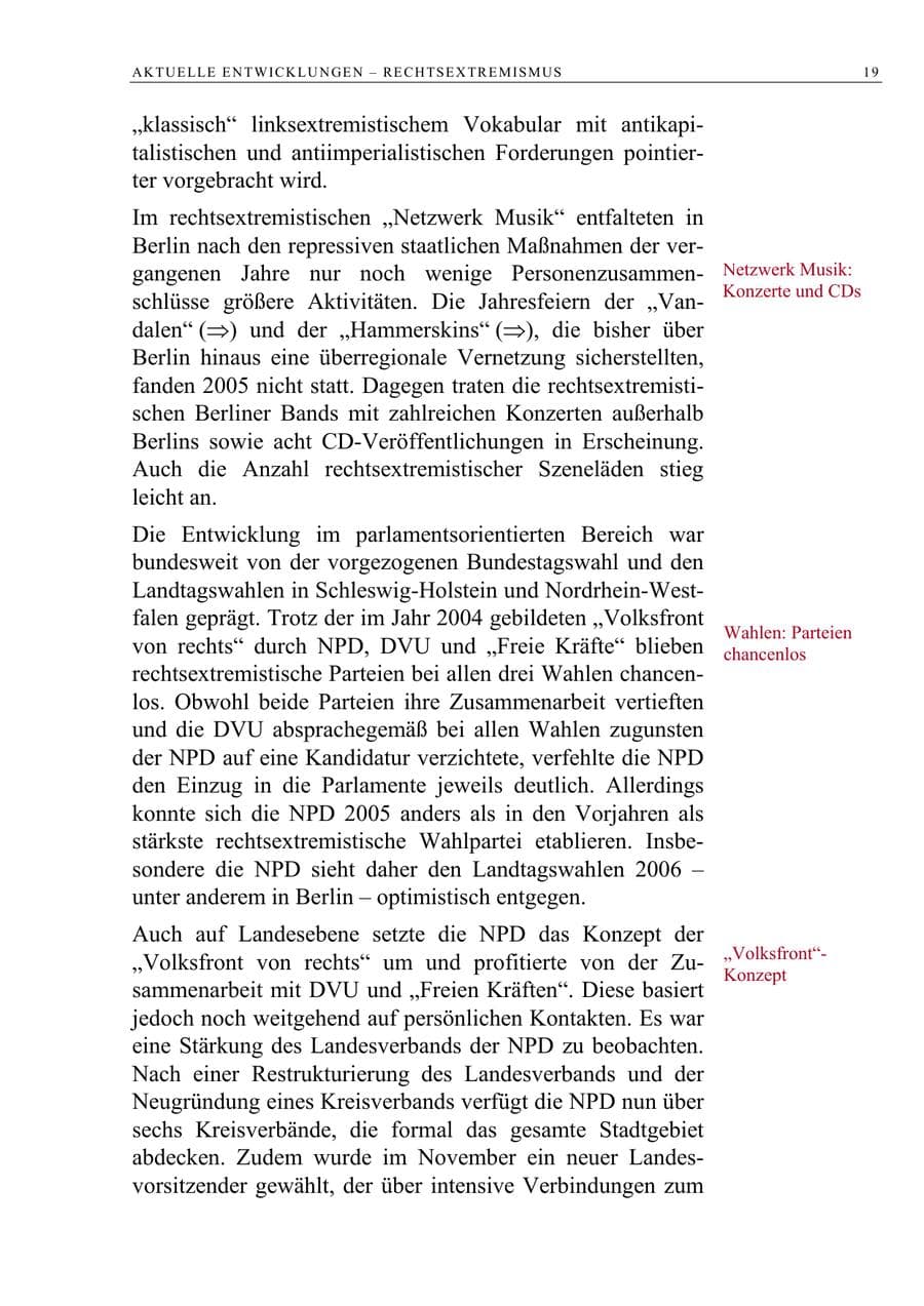 Seite 20 des Verfassungsschutzbericht 2005 Berlin
