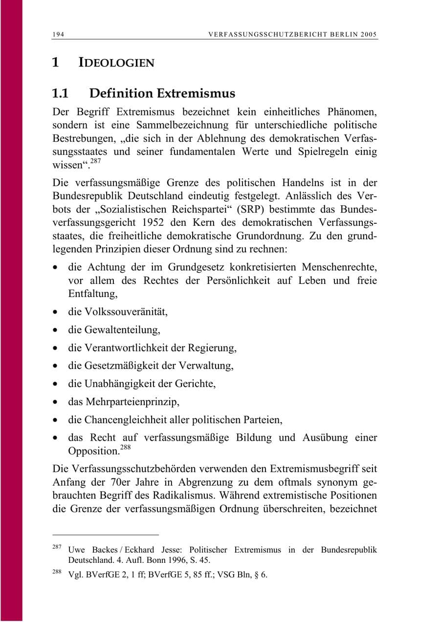 Seite 195 des Verfassungsschutzbericht 2005 Berlin