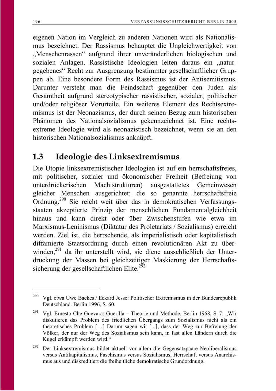 Seite 197 des Verfassungsschutzbericht 2005 Berlin